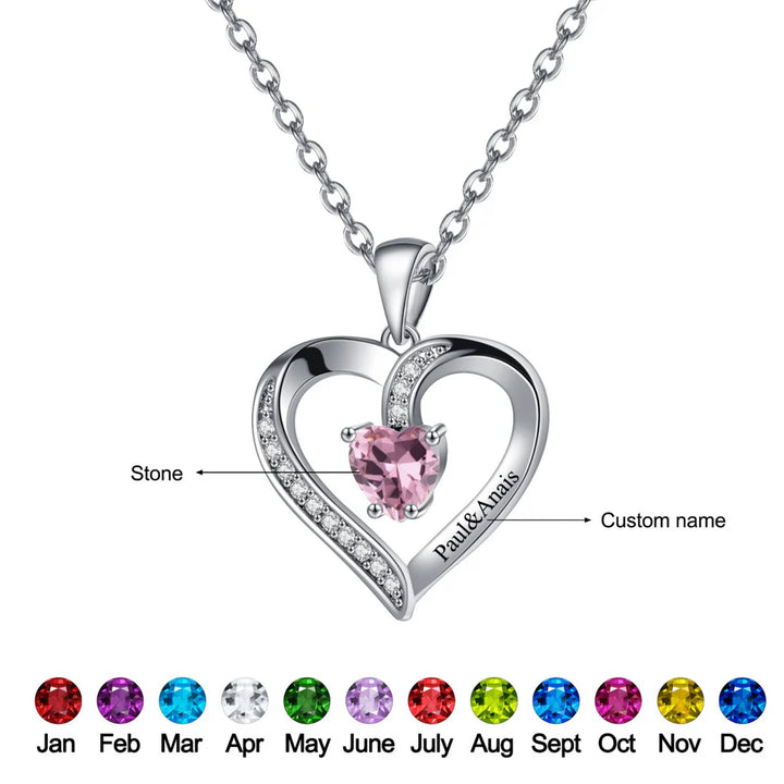 Birthstone Heart Necklace