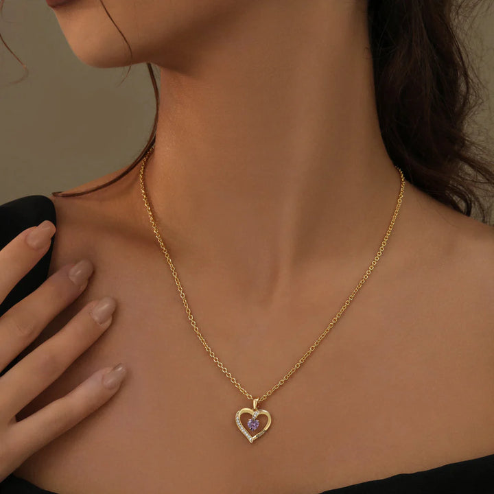 Birthstone Heart Necklace