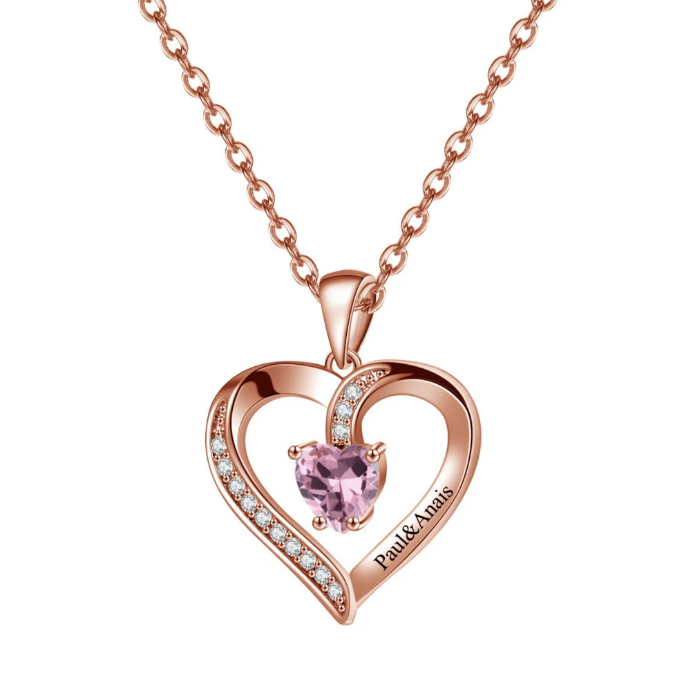 Birthstone Heart Necklace