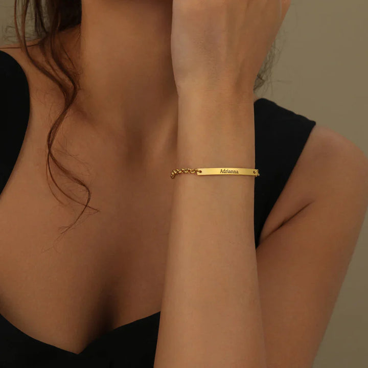 Engraved Bar Bracelet