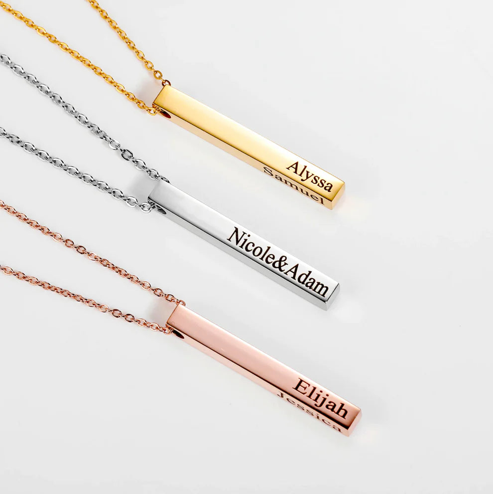 Vertical Name Bar Necklace