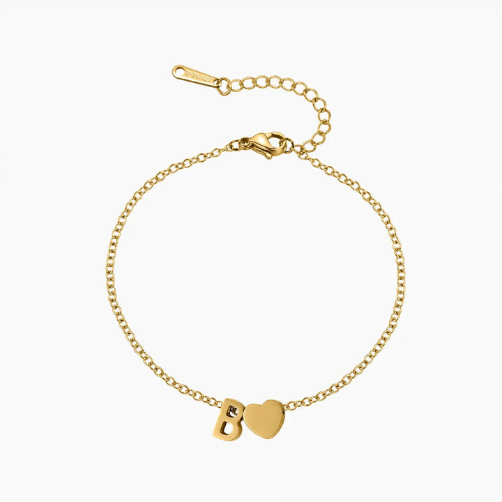 Heart Initial Bracelet