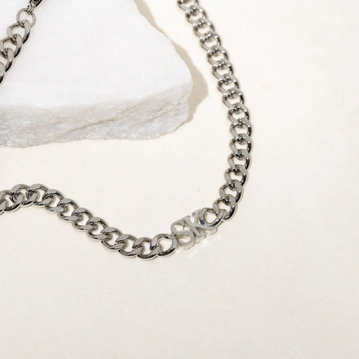 Cuban Chain Necklace with Initials