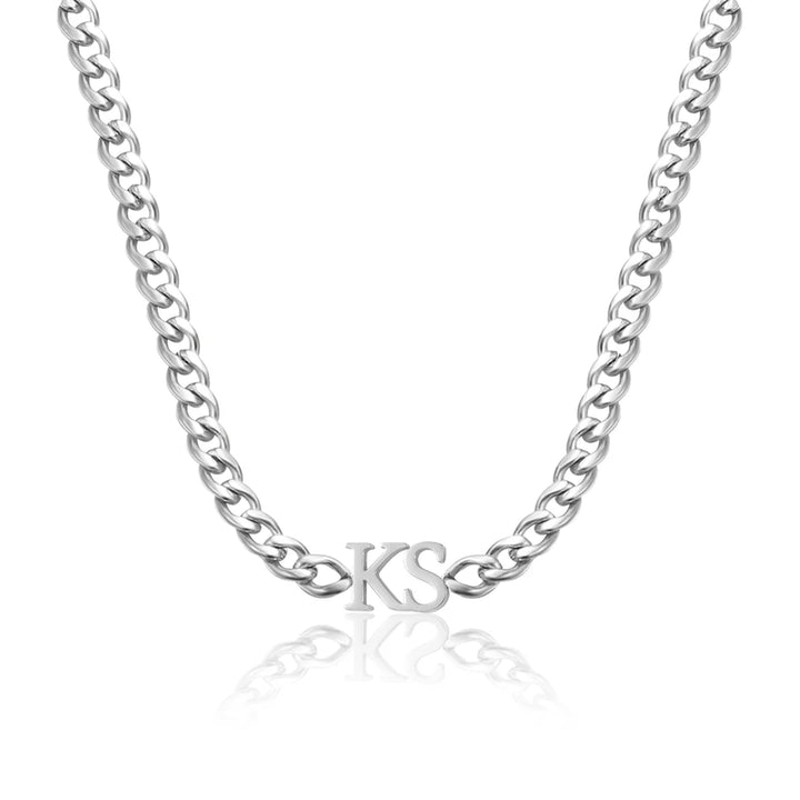 Cuban Chain Necklace with Initials