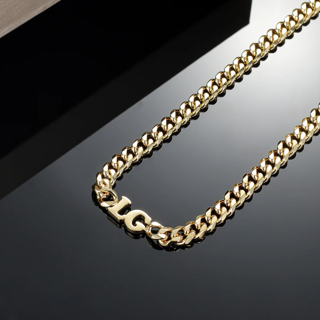 Cuban Chain Necklace with Initials