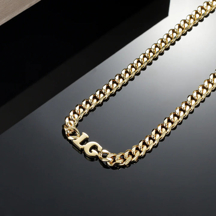 Cuban Chain Necklace with Initials