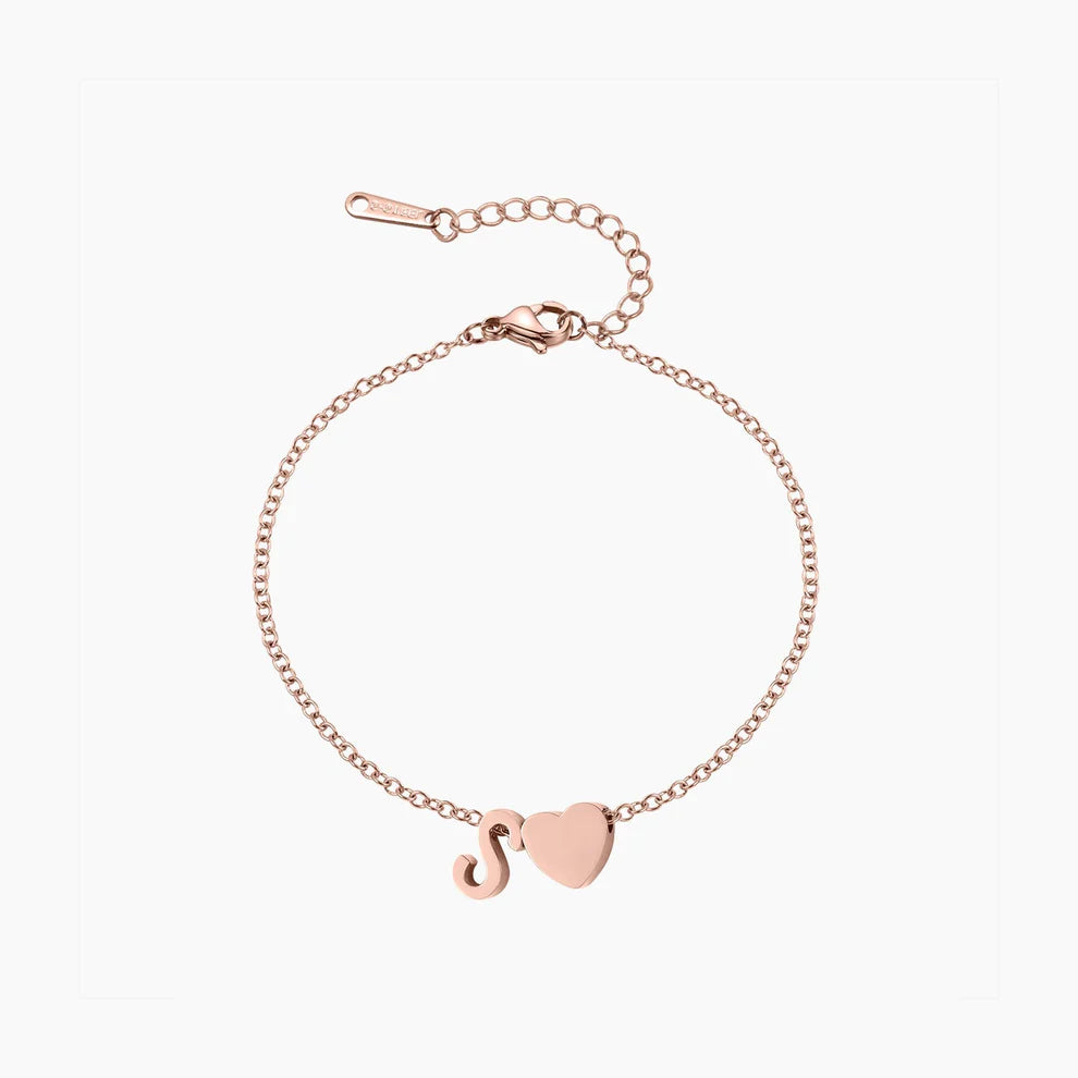 Heart Initial Bracelet