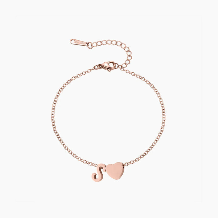 Heart Initial Bracelet